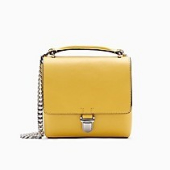 Calvin Klein Handbags - LIKE NEW Calvin Klein leather yellow satchel crossbody handbag w/dustcover